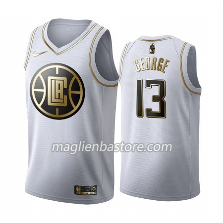 Maglia NBA Los Angeles Clippers Paul George 13 Nike 2019-20 Bianco Golden Edition Swingman - Uomo